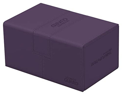 Ultimate Guard Twin Flip'n'Tray 160+, Deck Case for 160 Double-Sleeved TCG Cards + Dice Tray, Purple, Independent Magnetic Closure & Microfiber Inner Lining - color: Purple, size: 160+