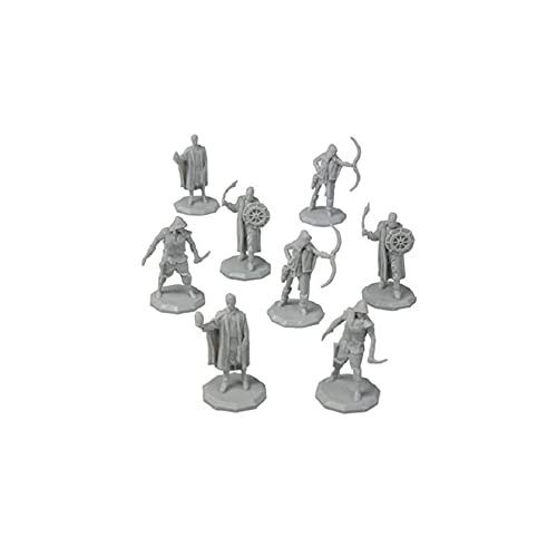 Monster Protectors 8 Unpainted Fantasy Human Mini Figures- All Unique Designs- 1" Hex-Sized Compatible with DND Dungeons and Dragons & Pathfinder and All RPG Tabletop Games, Detailed Creatures