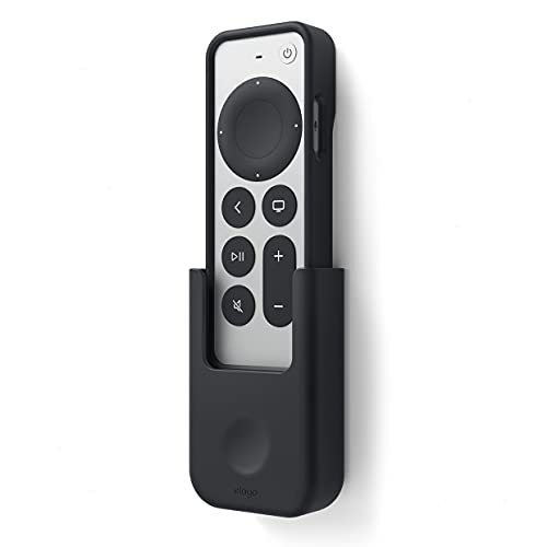 elago Universal Remote Holder Mount Compatible with Apple TV Remote and All Other Remote Controls - Adhesive Tape or Screw Mounting Options, Available Wired Charging [Small] [3rd & 2nd Gen] [Black] - color: Black, size: Small - 2&3 Gen