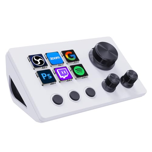 TreasLin VSDinside Streaming Controller Deck Visual Shortcut Keyboard with 12 Customizable Macro Keys to Trigger Actions in OBS Twitch YouTube for Content Creators Streaming Gaming Compatible with PC & Mac N3 White - color: White, size: N3