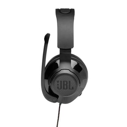 JBL Quantum 200 - Wired over-ear gaming headset with Voice focus directional flip-up mic and memory foam ear cushions (Black) - size: Large