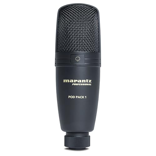 Marantz Professional Pod Pack 1 USB Condenser Microphone Kit for Gaming, Streaming and Podcasting with Built-In Audio Interface, Adjustable Boom Arm and Desk Clamp, Plug-and-Play - style: USB Mic w/ Boom Arm