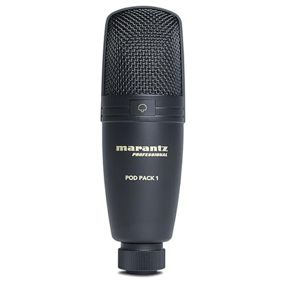 Marantz Professional Pod Pack 1 USB Condenser Microphone Kit for Gaming, Streaming and Podcasting with Built-In Audio Interface, Adjustable Boom Arm and Desk Clamp, Plug-and-Play - style: USB Mic w/ Boom Arm
