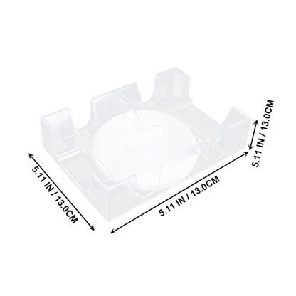 VANZACK Rotating Poker Card Stand with Tray Clear Plastic Storage Rack for Organizing Easy to Clean for Game Supplies