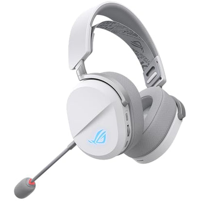 ASUS ROG Pelta Wireless Gaming Headset with Detachable Mic – Tri-Mode (BT, 2.4GHz, USB-C) 50mm Titanium-Plated Drivers, 70Hr Battery, Ergonomic, Lightweight, for PC, PS5, PS4, Switch, Mobile - White - color: WHITE