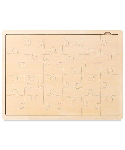 Mr. Pen- Blank Wooden Puzzle, 24 Pieces, 11.8" x 8.8" | Wooden Blank Puzzles to Draw on - size: 24 pcs, 11.8" x 8.8"