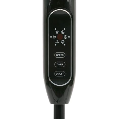 Hurricane Supreme Oscillating Pedestal Stand Fan with 3 Quiet Speeds, Black, 16" - Corded Electric Air Cooling Unit with Remote Control & Adjustable Height for Home, Apartment, Workshop or Office