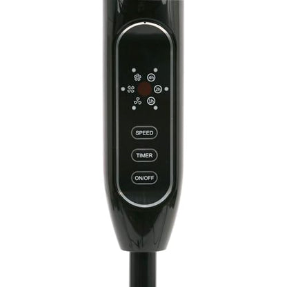 Hurricane Supreme Oscillating Pedestal Stand Fan with 3 Quiet Speeds, Black, 16" - Corded Electric Air Cooling Unit with Remote Control & Adjustable Height for Home, Apartment, Workshop or Office
