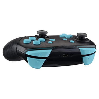 eXtremeRate Heaven Blue Repair ABXY D-pad ZR ZL L R Keys for Nintendo Switch Pro Controller, Glossy DIY Replacement Full Set Buttons with Tools for Nintendo Switch Pro - Controller NOT Included - color: Heaven Blue