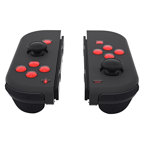 eXtremeRate Replacement Two-Tone Jelly Buttons for JoyCon, Red & Clear with Symbols Custom Controller ABXY Direction Home Capture + - Keys, DIY Action Face Buttons for Nintendo Switch & Switch OLED - color: Red & Clear