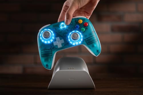 8Bitdo Ultimate 2 Wireless Controller for PC,Apple/Steam/Android,Clear Blue | TMR Joysticks, Hall/Tactile Triggers, 8Speed 2.4G, 1000Hz Polling Rate, Motion Control, RGB Fire Ring, Charging Dock - color: Clear Blue
