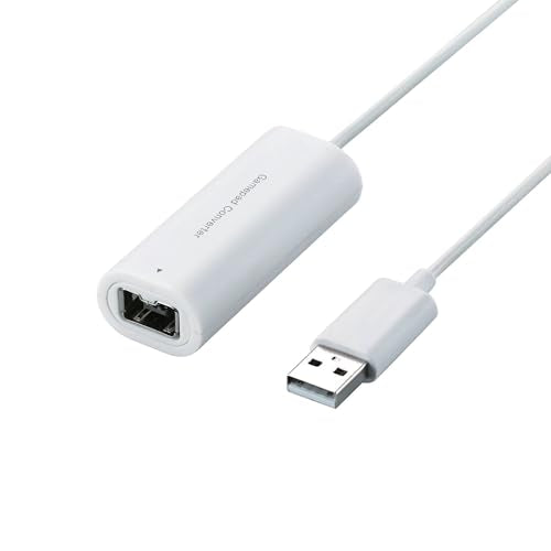 ELECOM Gamepad Converter for Wii Controllers, Support Wii Game Classic Controller and Classic Controller Pro, Only Compatible with Windows PC 39 inch Cable Length (JC-W01UWH)