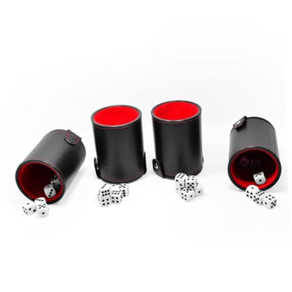 PU Leather Dice Shaker Cup with Quiet Felt Lining Double-Layer Dice Storage Compartment Lightweight Portable for Table and Board Games