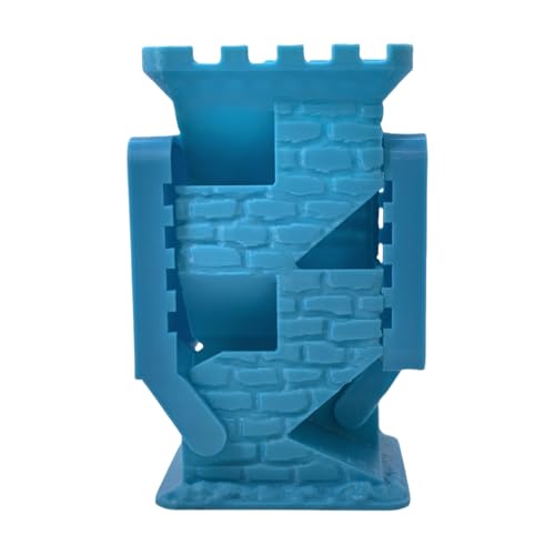 Castle Retro Black Dagger Dice Dice Tower Dungeons and Dragons RPG Tabletop Roleplaying Game Jail D&D (Random 7PCS D20 Dice Set Included) Blue - color: Blue