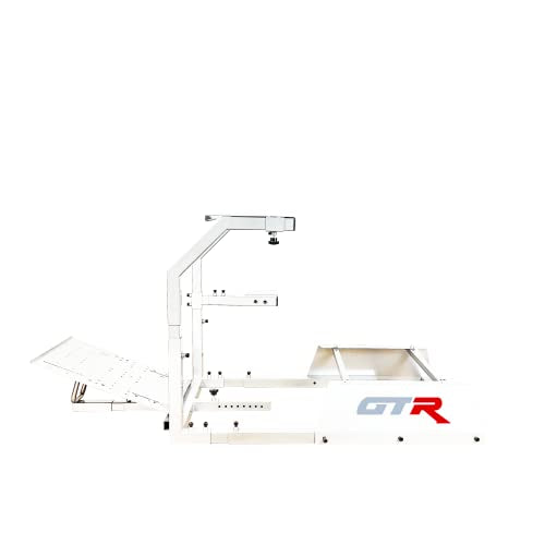 GTR Simulator GTA Model Simulator Cockpit White Frame Base Only Without Racing Seat Driving Gaming Simulator Cockpit with Gear Shifter Mount - color: White