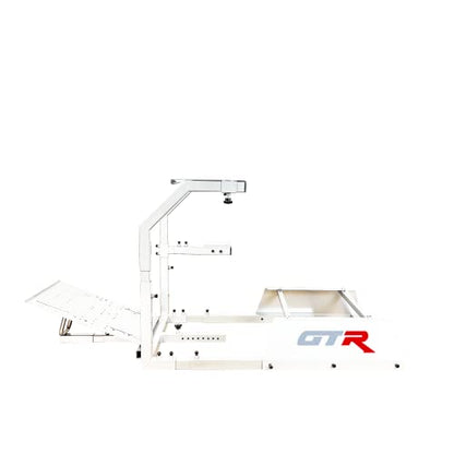 GTR Simulator GTA Model Simulator Cockpit White Frame Base Only Without Racing Seat Driving Gaming Simulator Cockpit with Gear Shifter Mount - color: White