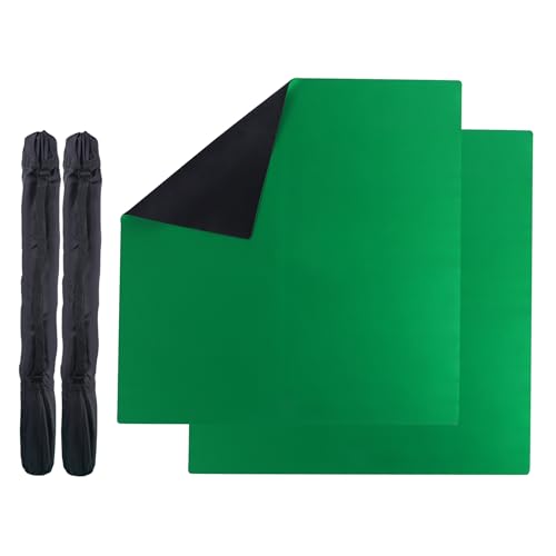 GSE 32-Inch Rubber Non-Slip Playmat Mahjong Mat for Table with Carrying Bag | Noise Reduction, Tabletop Cover Mat For Mahjong, Dominoes, Poker, Playing Cards & Board Games (2-Pack, Green) - color: Green, size: 2-Pack