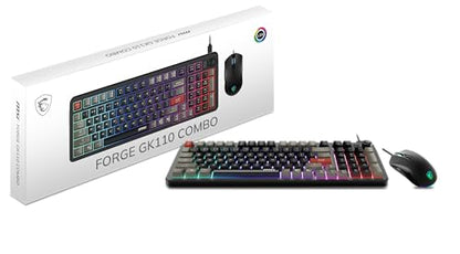 MSI Forge GK110 Combo US – Gaming RGB Keyboard & Mouse Set, 26-Key Anti-Ghosting, 12800 DPI Optical Sensor