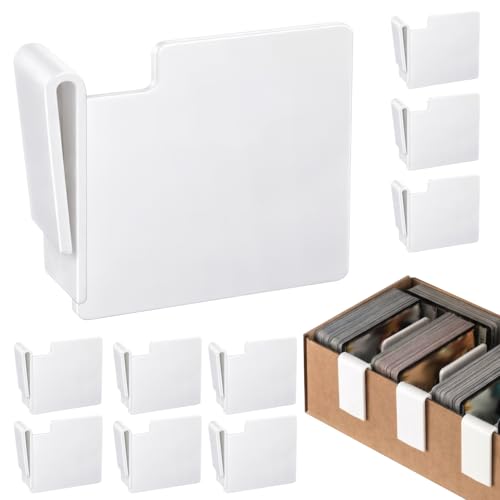 Chunful 10 Pcs White Card Box Dividers, ABS Trading Card Dividers Clip Storage Separator clips the cardboard side wall for Sports Baseball Cards Organizer (Max Opening Width:4mm Fits Sigle Wall) - color: White, size: Max Opening Width:4mm Fits Sigle Wall