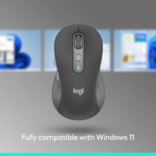 Logitech Signature Plus M750 Wireless Mouse – for Small to Medium Hands, SmartWheel, Bluetooth, Multi Device, 24-Month Battery, Silent Clicks, Customizable Side Buttons, Contoured Shape - Graphite | Wireless navigation with Bluetooth connectivity, USB rec