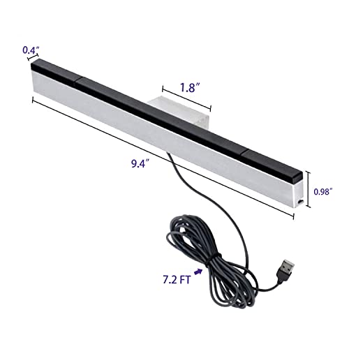Xahpower USB Sensor Bar for Wii, Replacement Wired Infrared Ray Sensor Bar for Nintendo Wii and Wii U Console