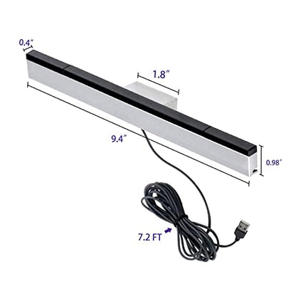 Xahpower USB Sensor Bar for Wii, Replacement Wired Infrared Ray Sensor Bar for Nintendo Wii and Wii U Console