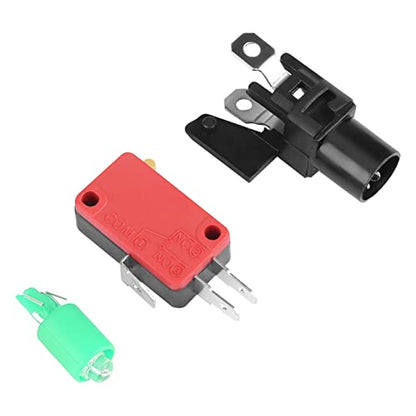 Button Kit with 100Mm LED Light Up Button for DIY Assembly Interactive Vending Machines (100#-Green+Three-legged Switch+LED Light)