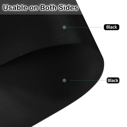 Faux Leather Table Cover,1.8mm Thick,12x78 Inch Desk Cover,Dresser Cover Top,Dresser Protector Top,Dresser Cover,End Table Cover.(Black+Black,12x78) - color: Black+black, size: 12" × 78"