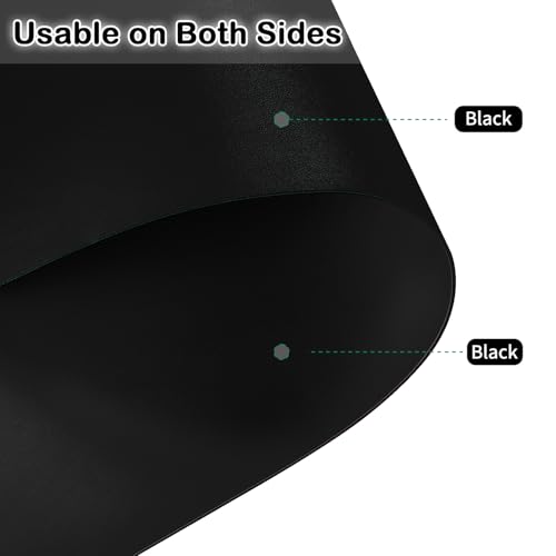 Faux Leather Table Cover,1.8mm Thick,12x84 Inch Desk Cover,Dresser Cover Top,Dresser Protector Top,Dresser Cover,End Table Cover.(Black+Black,12x84) - color: Black+black, size: 12" × 84"