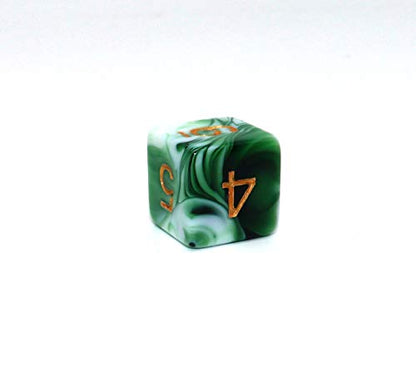 Polyhedral DND Dice Set Green White RPG Dice for Dungeon and Dragons D&D Pathfinder MTG Role Playing Games 7-Die Dice - color: Green & White Dice