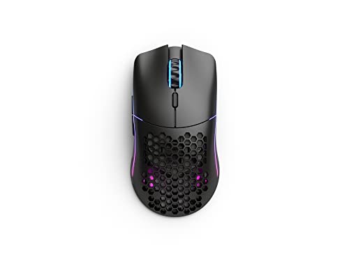 GLORIOUS Model O Wireless Gaming Mouse - Superlight, 69g Honeycomb Design, RGB, Ambidextrous, Lag Free 2.4GHz Wireless, Up to 71 Hours Battery - Matte Black - color: Black, style: Model O (Ambidextrous)