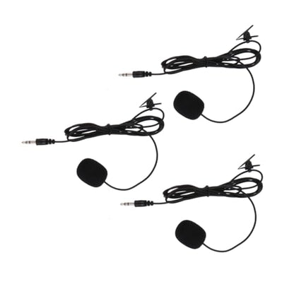 Toyvian 3pcs Professional Lavalier Condenser Microphones with Noise Reduction Clip Collar Mics for Gaming Recording Broadcasting Compatible with Gimbal Cameras and Mobile Devices