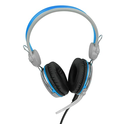 Gaming Headset with Noise Cancelling Features Ergonomic Wired Game Headphone for PC and Skype 40mm Drivers (Blue) - color: Blue