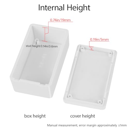 LeMotech Project Box 10 Pieces ABS Plastic Electrical Project Case Small Junction Box for Electronics White 2.83 x 1.65 x 0.91 inch (72x 42x 23 mm) - color: 10 pieces, size: 2.83"x 1.65"x 0.91"