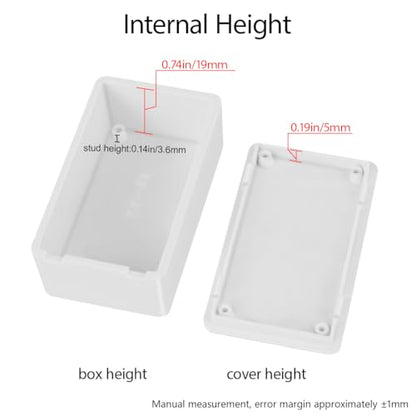 LeMotech Project Box 5 Pieces ABS Plastic Electrical Project Case Small Junction Box for Electronics White 2.83 x 1.65 x 0.91 inch (72x 42x 23 mm) - color: 5 pieces, size: 2.83"x 1.65"x 0.91"