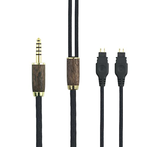 NewFantasia 4.4mm Balanced Cable Replacement Cable Compatible with Sennheiser HD600 HD650 HD580 HD660S HD58X HD660S2 HD6XX Headphone 7N OCC Copper Silver Plated Cord Walnut Wood Shell