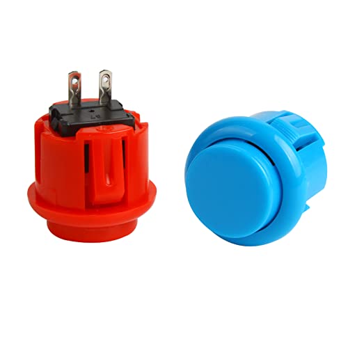 Larcele 24MM Console Box Push Button for Arcade Game Projects YXJKG-01 | 12 Pcs, 6 Colors, DIY Plug-in Replacement Switch Part - size: 24MM