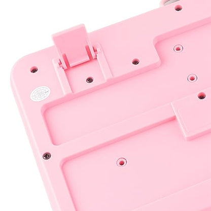 ANGGREK Silent Keyboard Mechanical Keyboard Membrane USB Wired 104 Keys QWERTY with Adjustable Bracket for Laptop Home Office Gaming (Pink) - color: Pink