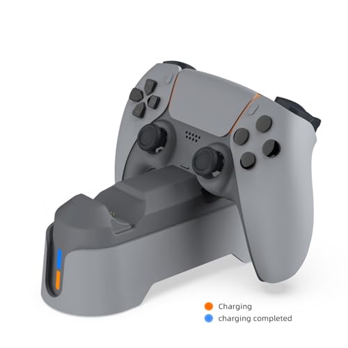 PS5 Charging Station for PS5 /PS5 Edge Controller Charging Dock Stand PS5 Controller Fast Charging Station Accessories (Gray)