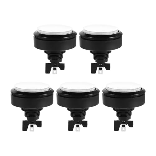 SECFOU 5pcs Round LED Illuminated Push Button Switch for Arcade Machine and Control Panel, 60mm Plastic Metal Momentary Button with Easy Installation for Home Arcade Projects and Quick
