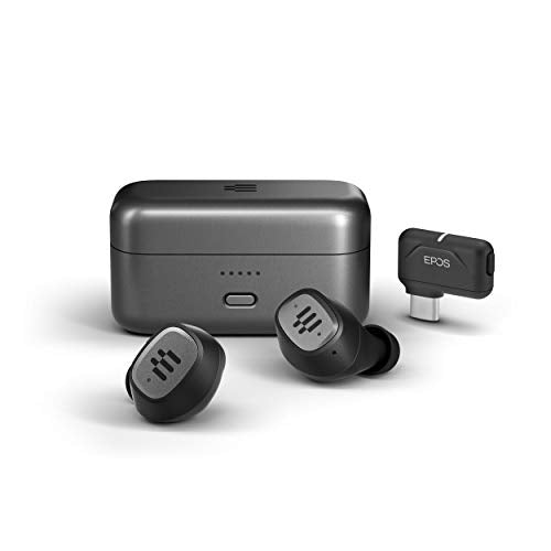 EPOS GTW 270 Hybrid Wireless Gaming Earbuds, Bluetooth & USB-C Dongle, Noise Reducing Closed Design, Dual Mics, Ergonomic Fit, IPX 5 Water Resistant, Portable Charging Case, 20 Hours of Playtime - style: GTW 270 Hybrid (Dongle incl.)