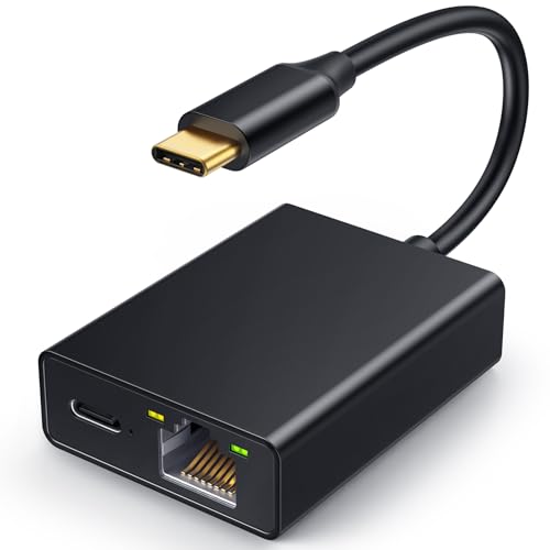 ELECTOP Ethernet Adapter for Chromecast with Google TV, USB Type C to RJ45 Ethernet Network Adapter Compatible with Chromecast HD/4K and More Streaming TV Sticks(Adhesive Tape Included) - color: Black 100 Mbps USB Type C Ethernet Adapter 1 Pack