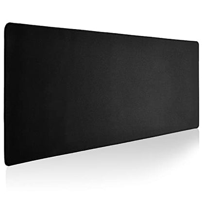 Reniteco Large Office & Gaming Mouse Pad, 35.4" x 11.8" Desk Mat, Black | Anti-Fray Stitched Edges, Premium Textured Surface, Non-Slip Rubber Base, Water and Stain Resistant Protection - color: Black, size: 35.4''x11.8''x0.12"