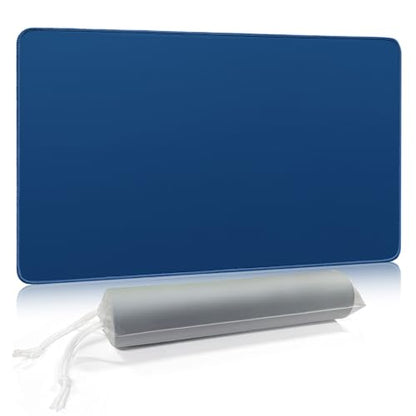FROGIGO Solid Color TCG Playmat with Carry Bag, 24 x 14 in, 3mm Thick Stitched-Edge Card Game Mat, Non-Slip Rubber Base, No-Logo Play Mat for Trading Card & Tabletop Games - Steel Blue - color: Steel Blue