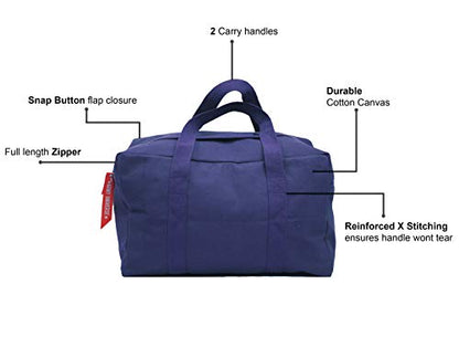 Tactical Parachute Cargo Bag SMALL Cotton Canvas Carry Bag, 19" x 12" x 11" - Navy Blue - color: Navy Blue, size: Small (19" x 12" x 11")