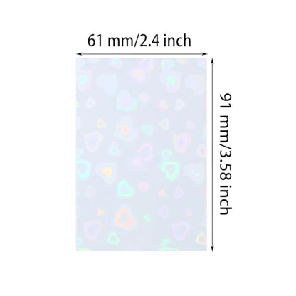 ONLYKXY 100pcs Soft Clear Plastic Heart Glitter Bag Storage Pouch Laser Sleeve Cover Pocket Holder Holographic Photo Protector Top Loader for 2x3.5in Trading Card Coin Jewelry (White) - color: White