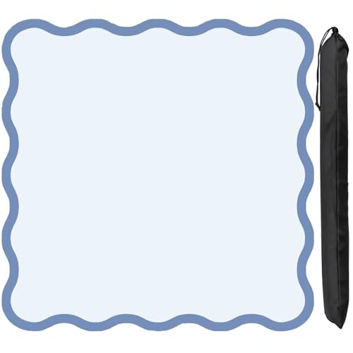 Scalloped Mahjong Mat - Non-Slip Noise Reduction Gaming Mat 31.5 x 31.5 Inch for Mahjong,Waterproof Surface, Neoprene Mahjon for American Mahjong Game (Blue) - color: Blue