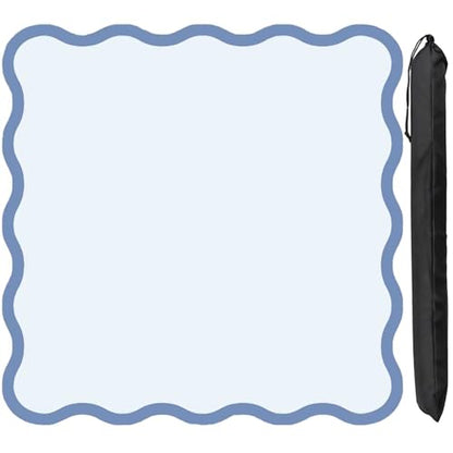 Scalloped Mahjong Mat - Non-Slip Noise Reduction Gaming Mat 31.5 x 31.5 Inch for Mahjong,Waterproof Surface, Neoprene Mahjon for American Mahjong Game (Blue) - color: Blue