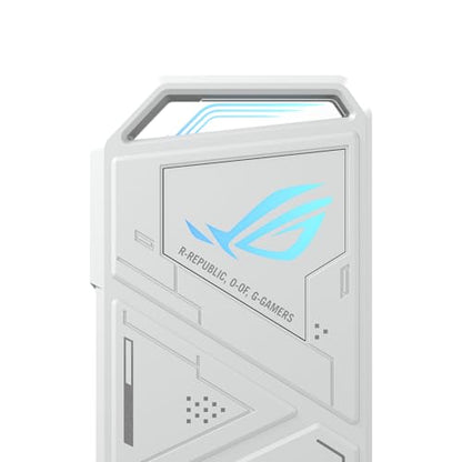 ASUS ROG Strix Arion White M.2 NVMe SSD Enclosure-USB3.2 Gen 2x1 Type-C (10Gbps), Dual USB-C to C & USB-C to A, Screwdriver-Free, Fits PCIe 2280/2260/2242/2230 M Key/B+M Key, 1 Year Warranty - size: White|up to 10Gbps, style: ROG Arion