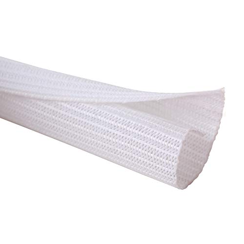 Alex Tech 25ft - 1/8 inch Cord Protector Wire Loom Tubing Cable Sleeve Split Sleeving for USB Cable Power Cord Audio Video Cable - Protect Cat from Chewing Cords - White - color: White, size: 1/8"-25ft